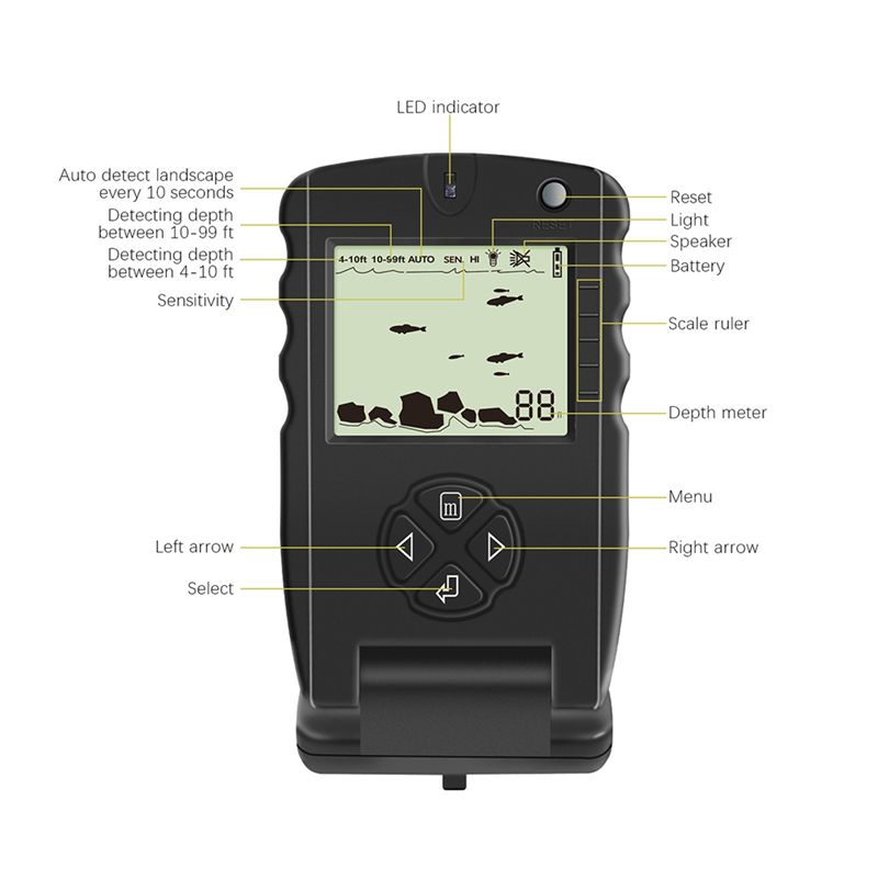 Nieuwe draagbare viszoeker, ij - Fish Finder Portable recensie en prijs